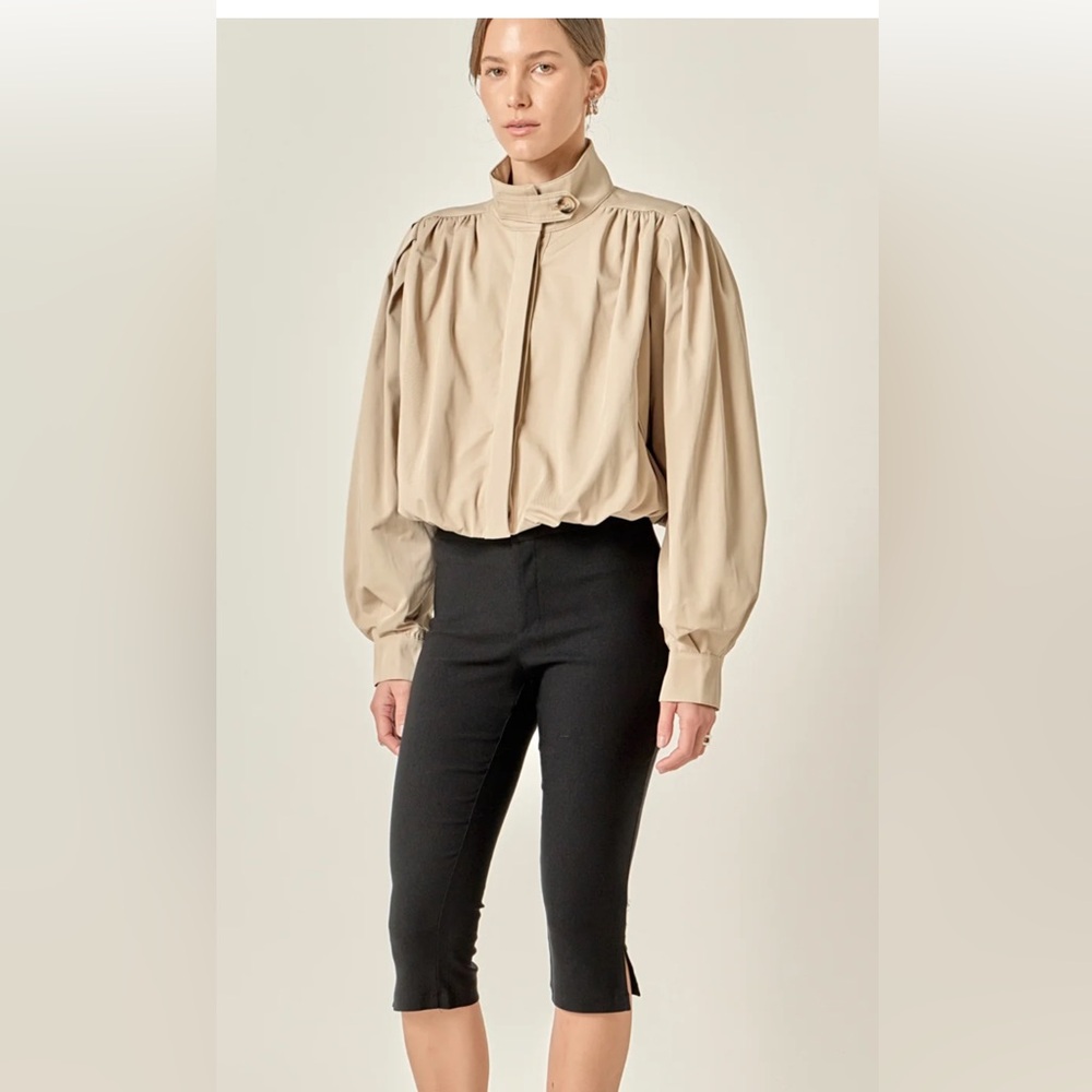English Factory Shirred Short Trench Coat, Medium